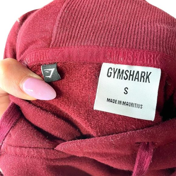 Gymshark Training Cropped Logo Hoodie Maroon Red‎ Burgundy Size Small - Picture 7 of 9